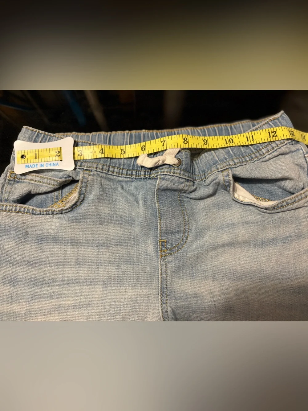 Cat & Jack Big Kids Light Blue Denim Jogger Shorts with Drawstring